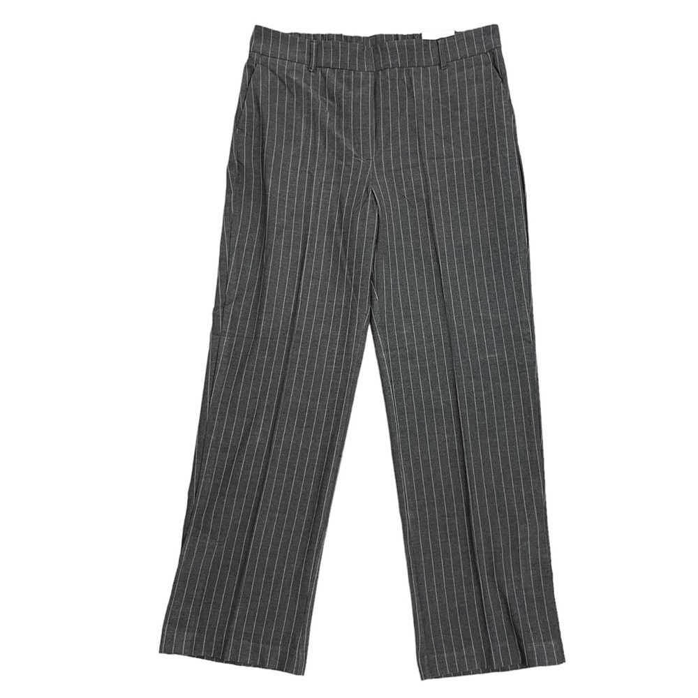 C by Chapter One Gray Pinstripe Wide Leg Pull On Boot Pants